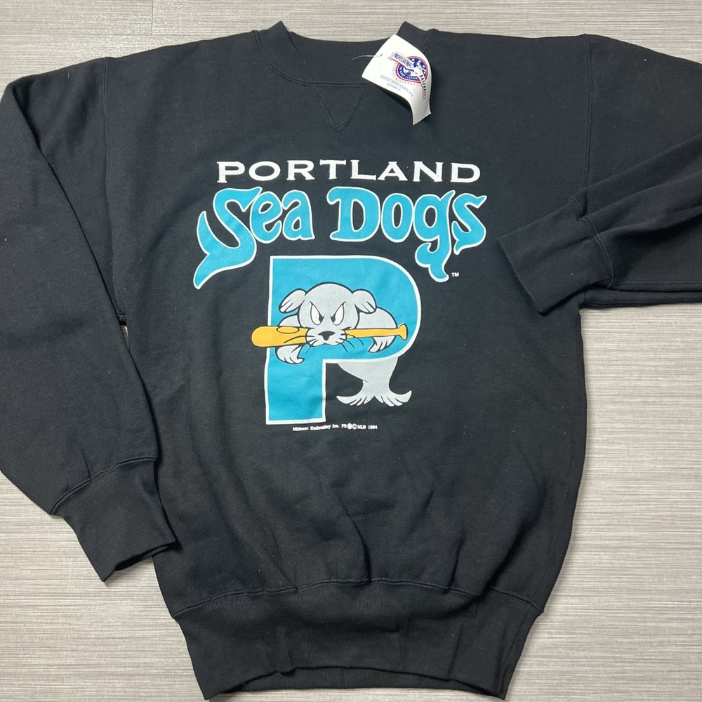 Vintage 1994 Portland Sea Dogs MiLB Black Crewneck Sweatshirt Men's Small NWT